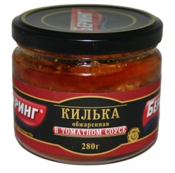 Килька обжаренная в томатном соусе 280 гр. х 12 ст/б.